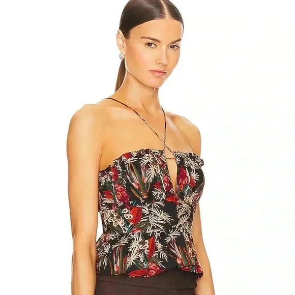 NWT Ulla Johnson Kitty Peplum Top Anthurium Black 6 - Picture 4 of 8
